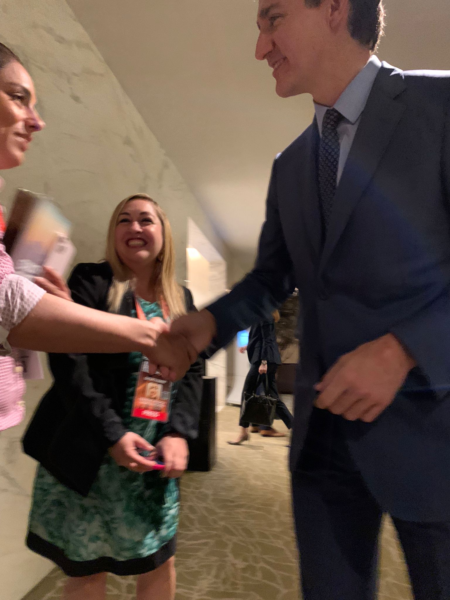 Jessica Rapson meeting Canadian Prime Minister Justin Trudeau at the 2024 G20 Summit in Rio